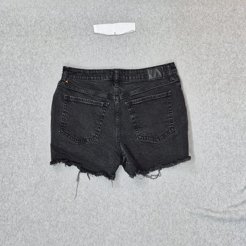 Hollister Women Shorts 10 W30 Black Denim Ultra High-Rise Mom Short Grunge